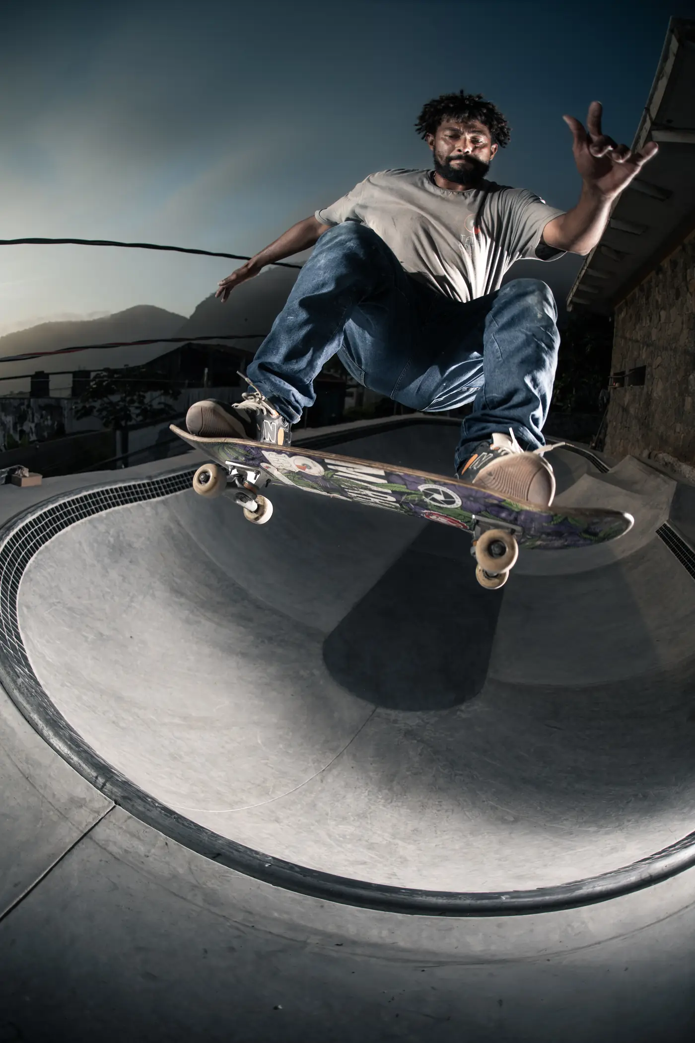 Vista geral da obra de skate no Joá